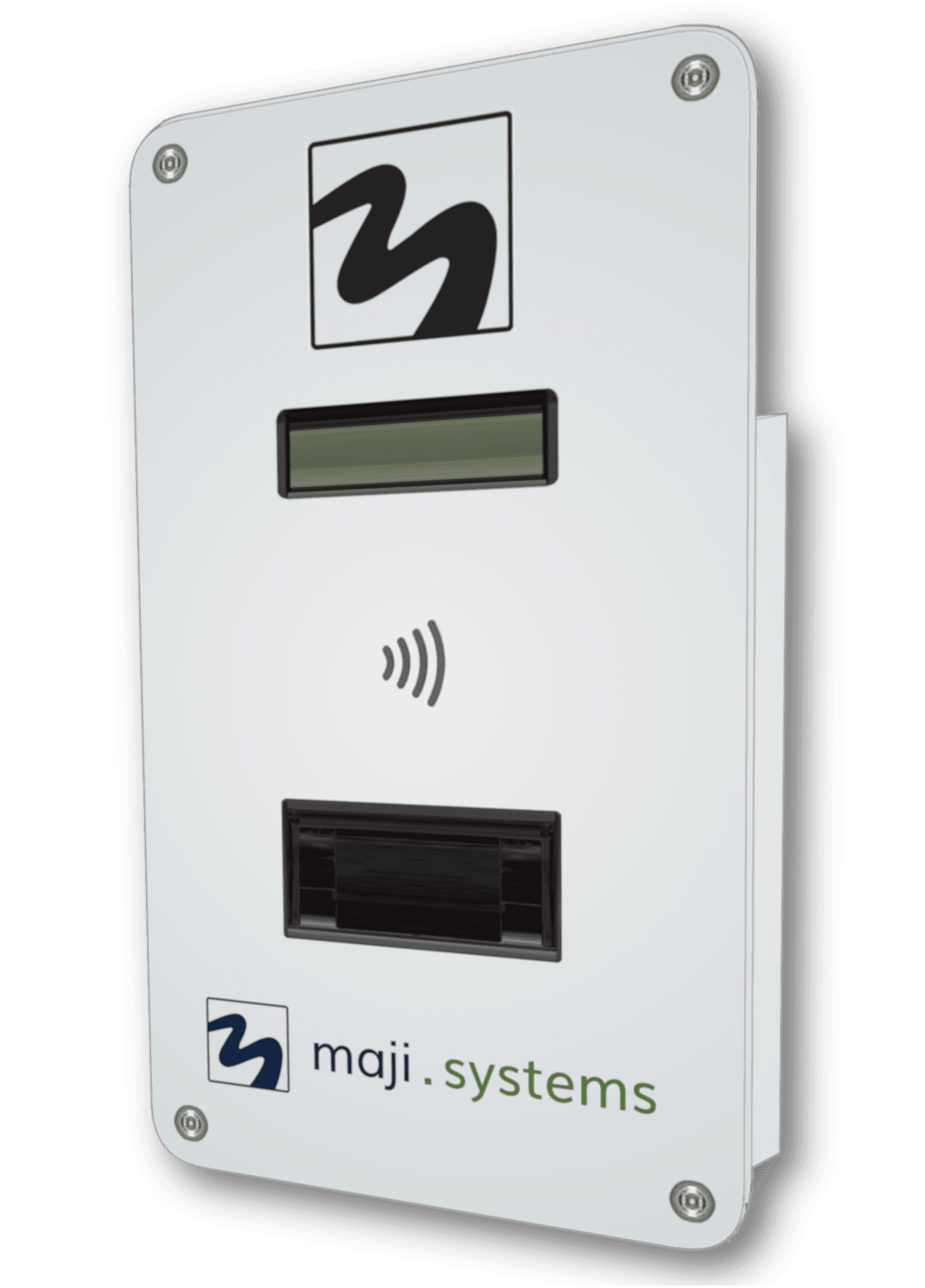 Maji Community Dispenser, Flush variant, showing the seamless faceplate